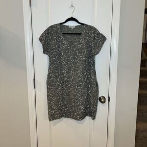 100% Lin Blanc Dress Sz 46 Medium 100% Linen